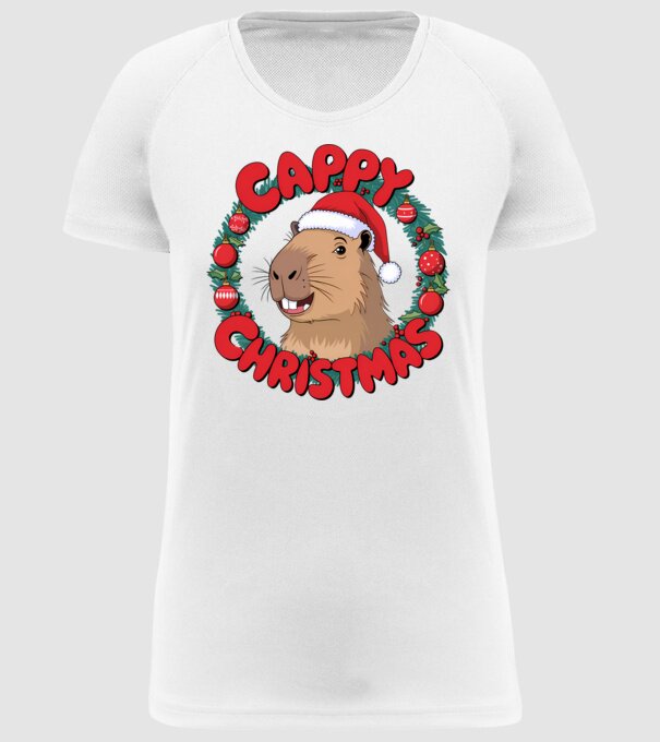 Cappy Christmas 1 model alb pe tricou
