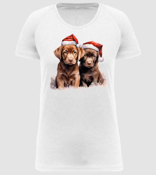 Catelusi Craciun Alb model alb pe tricou