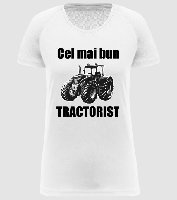 Cel mai bun tractorist model alb pe tricou