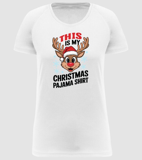 Christmas Pajama Reindeer Alb model alb pe tricou
