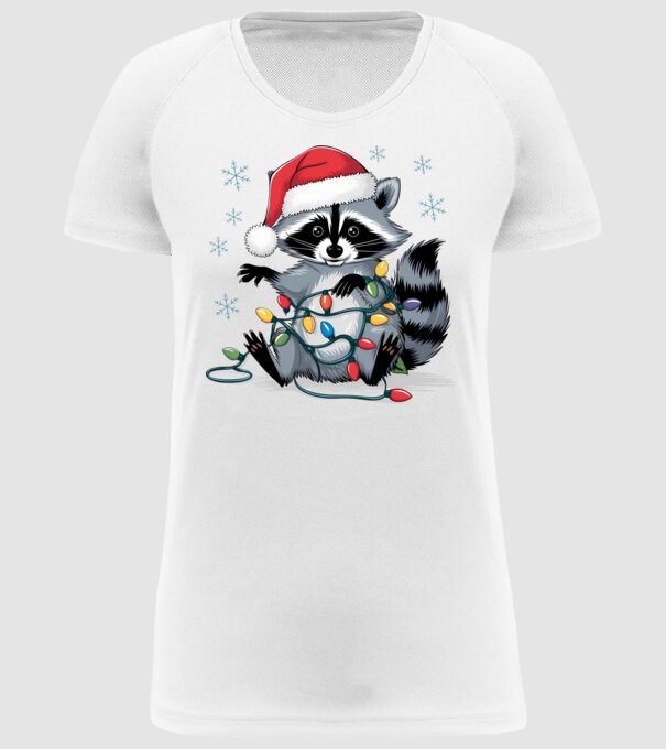 Crăciunul ratonilor Alb model alb pe tricou
