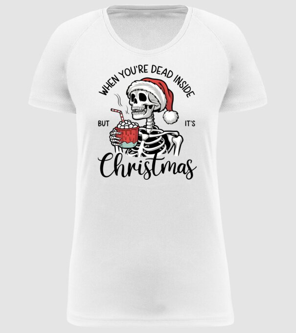Dead inside, but it's christmas Alb model alb pe tricou