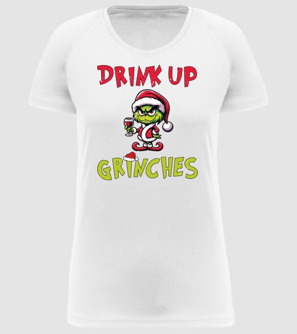 Drink up Grinches model alb pe tricou