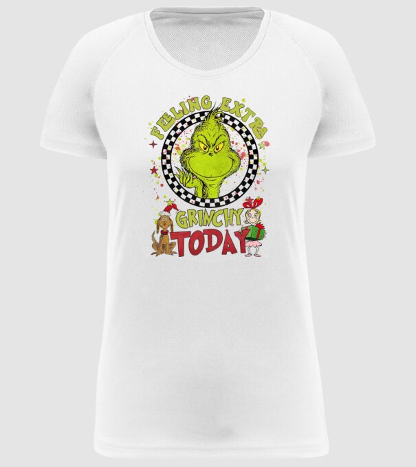 Feeling extra Grinchy today - Grinch model alb pe tricou