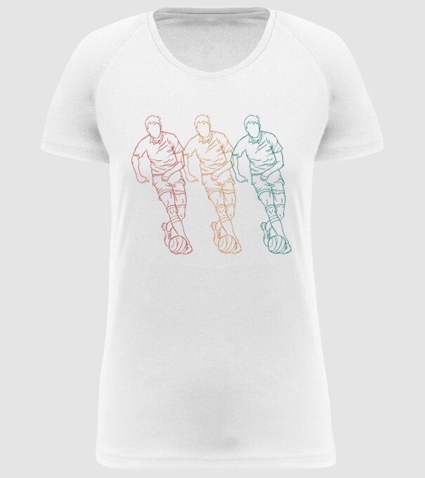 Fotbalist Retro model alb pe tricou