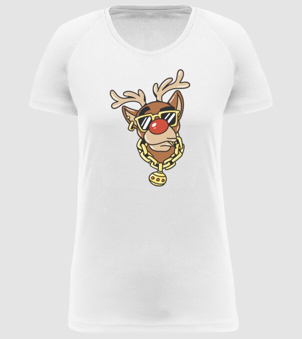 Gangster Reindeer model alb pe tricou