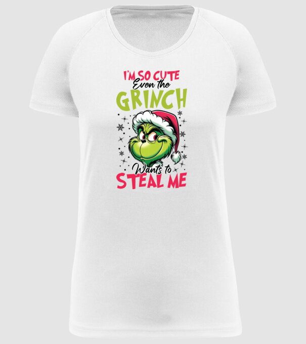 I'm so cute even the Grinch wants to steal me model alb pe tricou