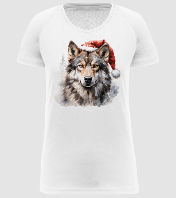 Lupul de Crăciun Alb model alb pe tricou