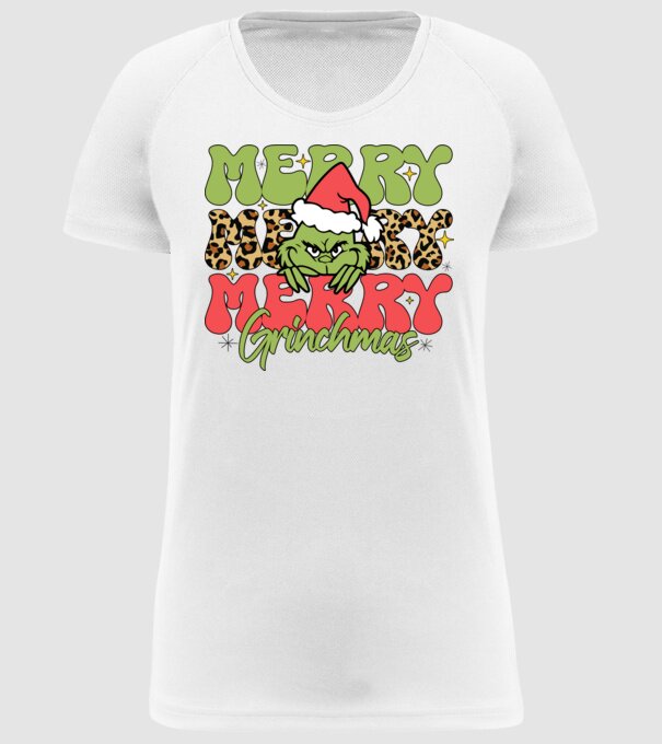 Merry Grinchmas model alb pe tricou