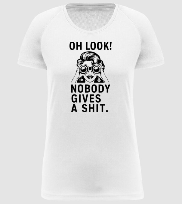 Nobody Gives a shit model alb pe tricou