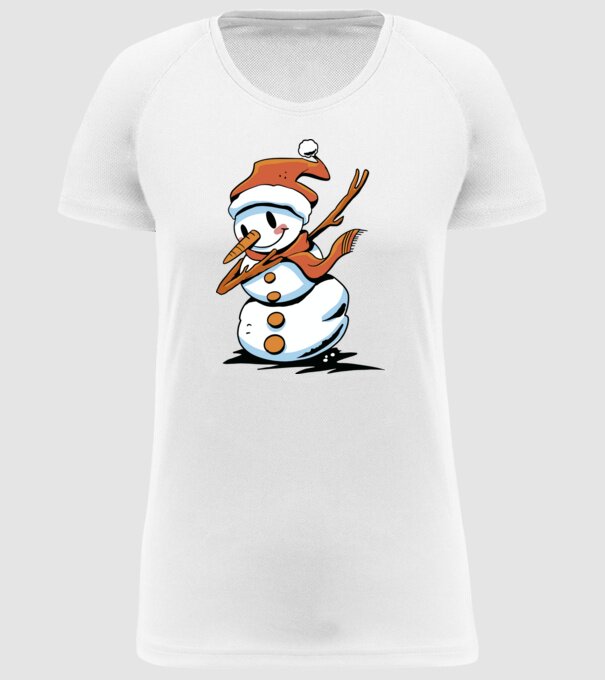 om de zăpadă Dab model alb pe tricou