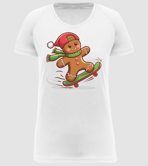 Patinator de turtă dulce model alb pe tricou