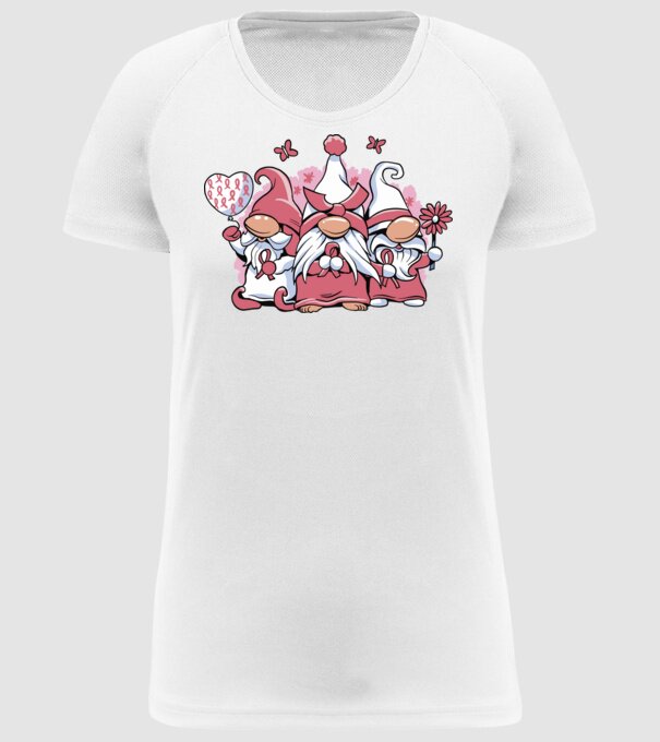 Pink christmas Gnomes model alb pe tricou