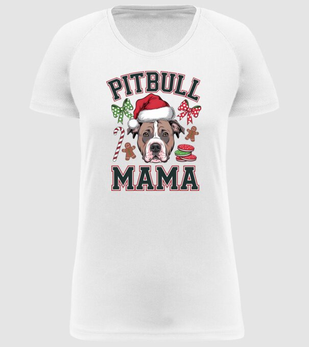 Pitbull Mama model alb pe tricou