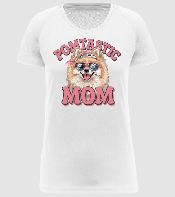 Pomtastic Mom model alb pe tricou