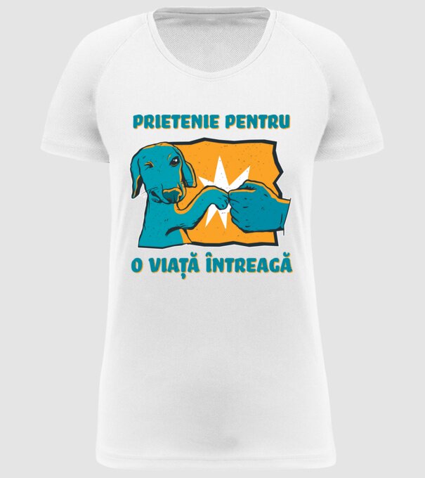 Prietenie pentru o viață întreagă model alb pe tricou