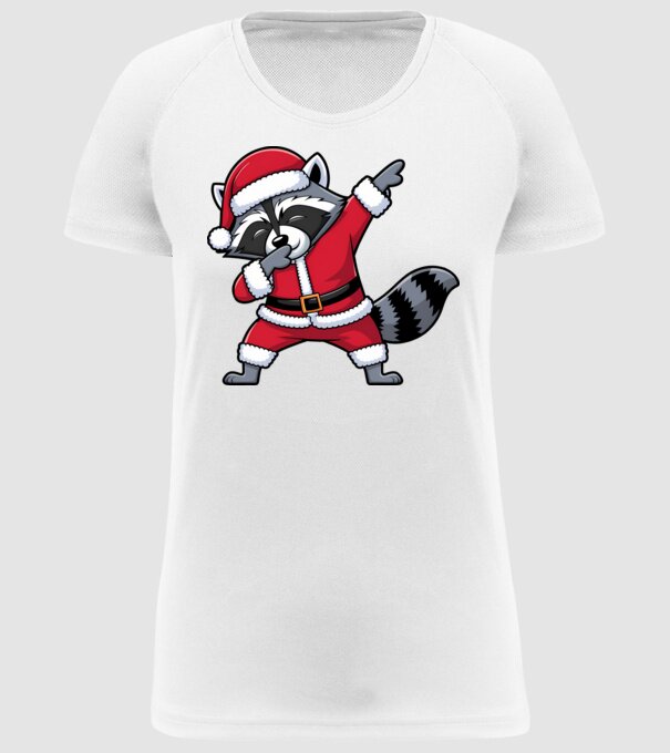 Raton Dab Xmas model alb pe tricou