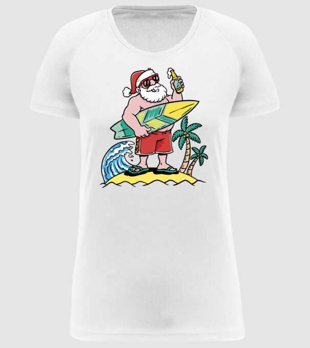 Santa Claus Summer model alb pe tricou