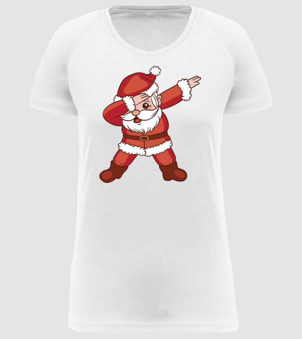 Santa Dab model alb pe tricou