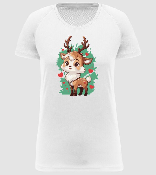 Valentine Deer model alb pe tricou
