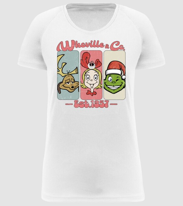 Whoville & Co - Grinch model alb pe tricou