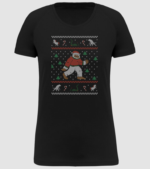 Ugly Sweater Yeti model negru pe tricou