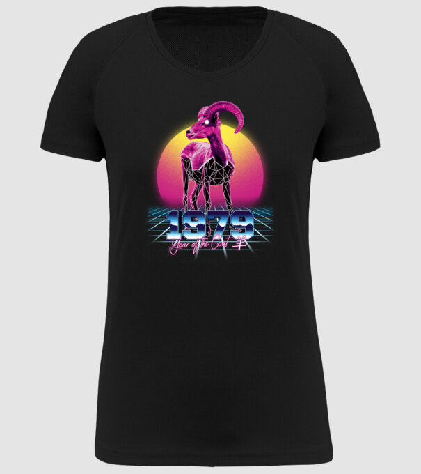 1979 Year of the Goat model negru pe tricou