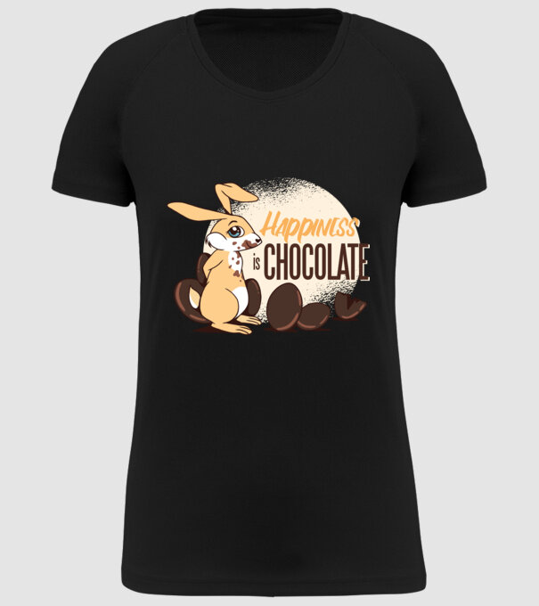 Fericirea este ciocolata model negru pe tricou
