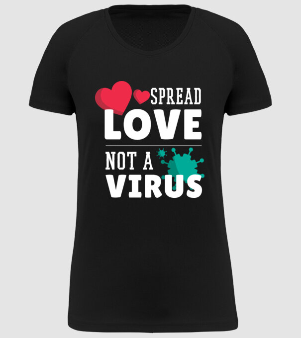Răspândește dragostea, nu virusul model negru pe tricou
