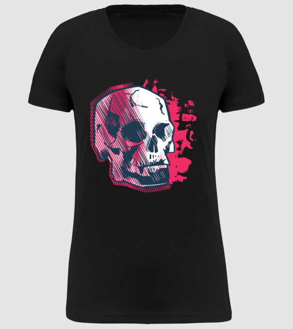 Craniu abstract model negru pe tricou