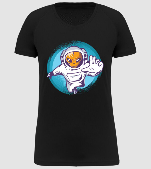 Alien Astronaut model negru pe tricou