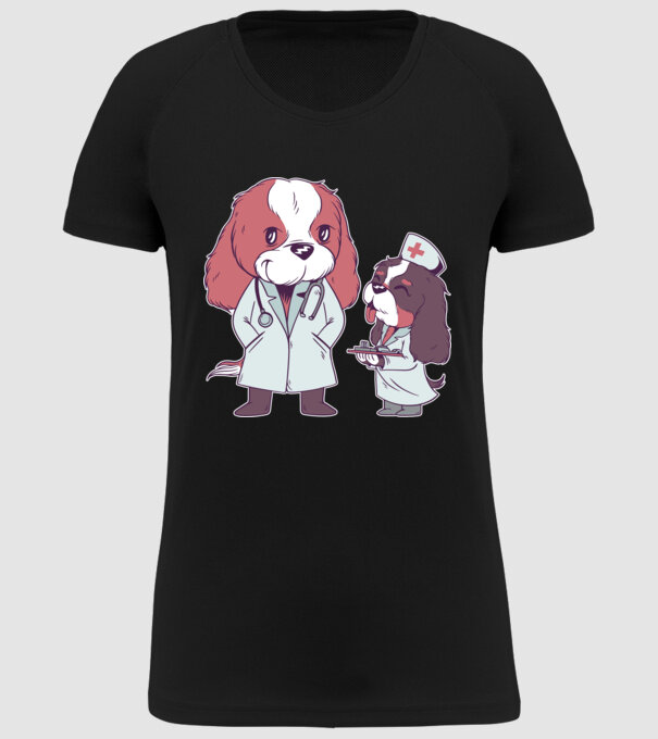 Veterinar câini model negru pe tricou
