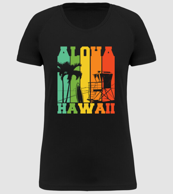 Aloha Hawaii model negru pe tricou