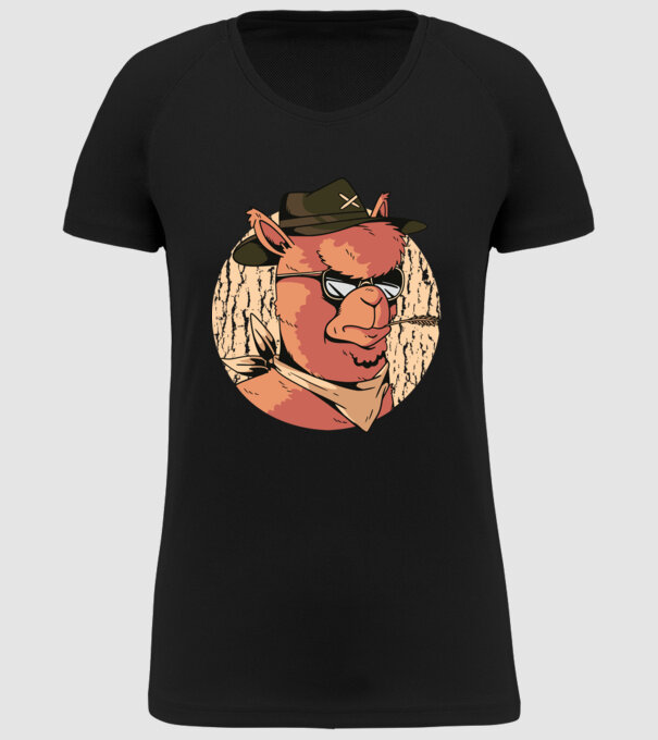 Alpaka model negru pe tricou