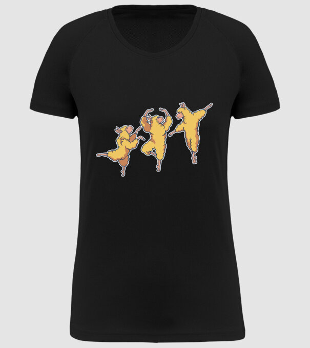 Alpaca Dansatoare model negru pe tricou