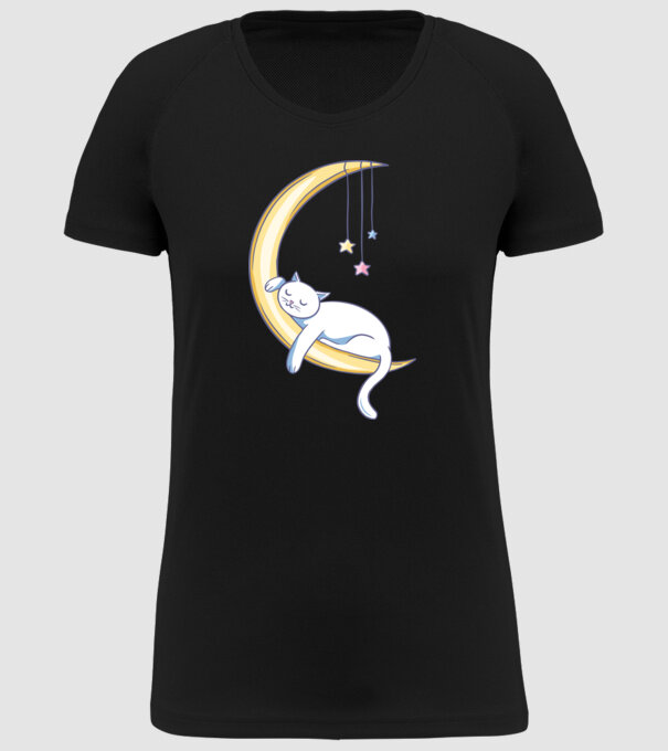 Pisicuța dormind model negru pe tricou