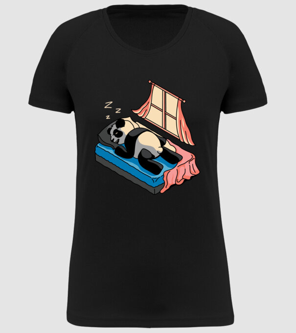 Panda dormind model negru pe tricou