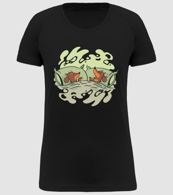 Teckeli dormind model negru pe tricou