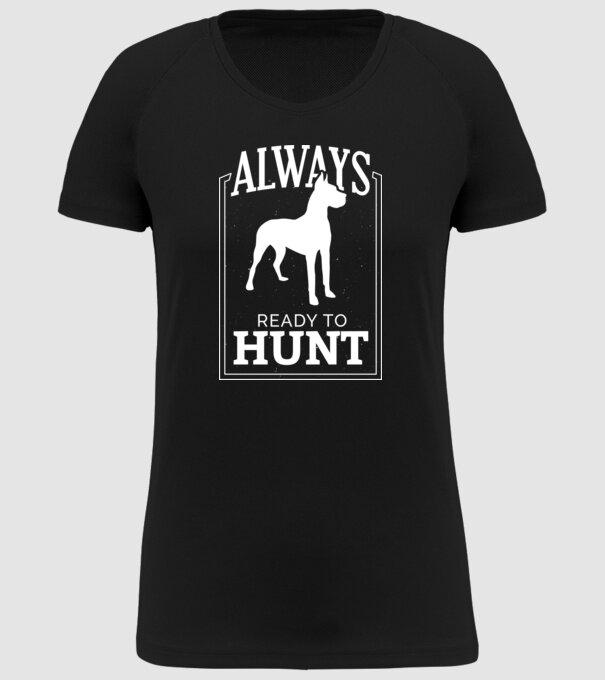 Always ready to hunt Câine de vânătoare model negru pe tricou