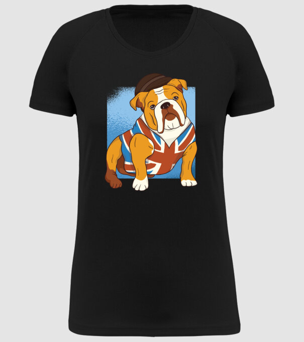 Bulldog englezesc model negru pe tricou