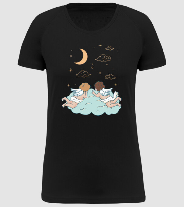 Îngeri model negru pe tricou