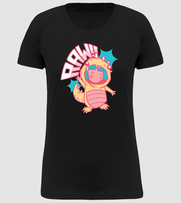 Anime dinozaur model negru pe tricou