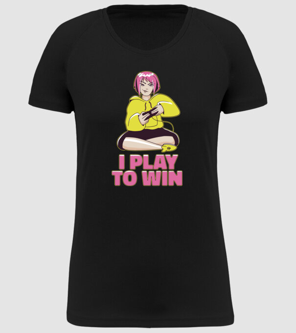 Anime fată Gamer model negru pe tricou