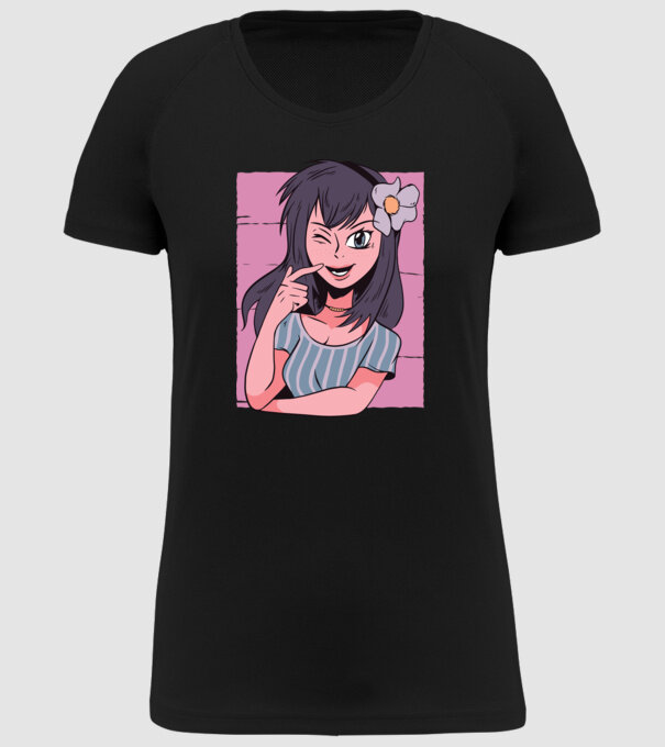 Fată Anime model negru pe tricou