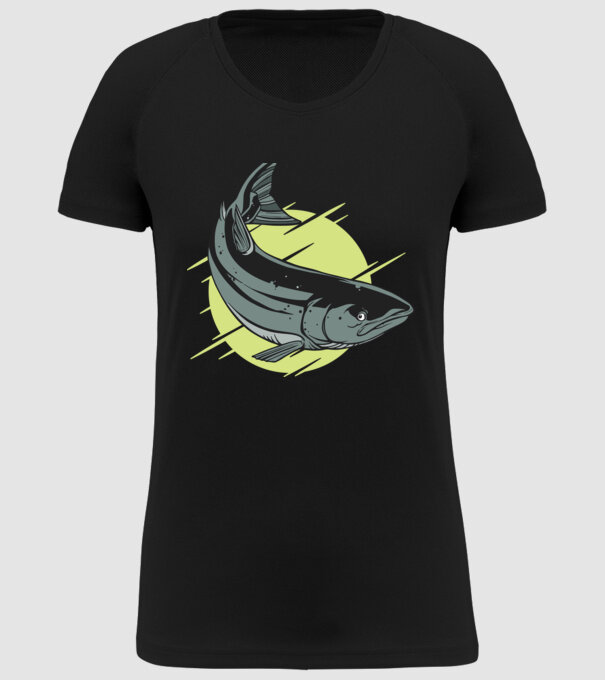 Atlantic Salmon - Somon de Marea Baltică model negru pe tricou