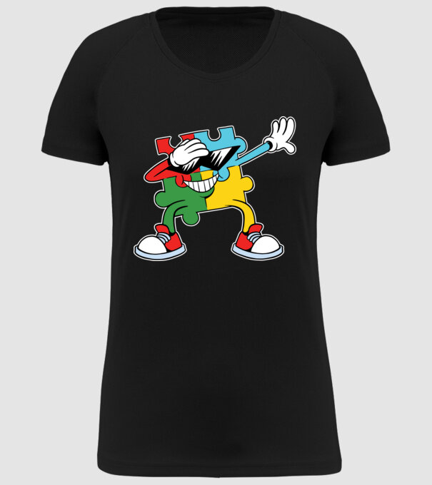Autist DAB Puzzle model negru pe tricou