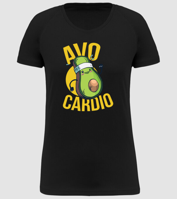 Avo Cardio Antrenament Avocado model negru pe tricou