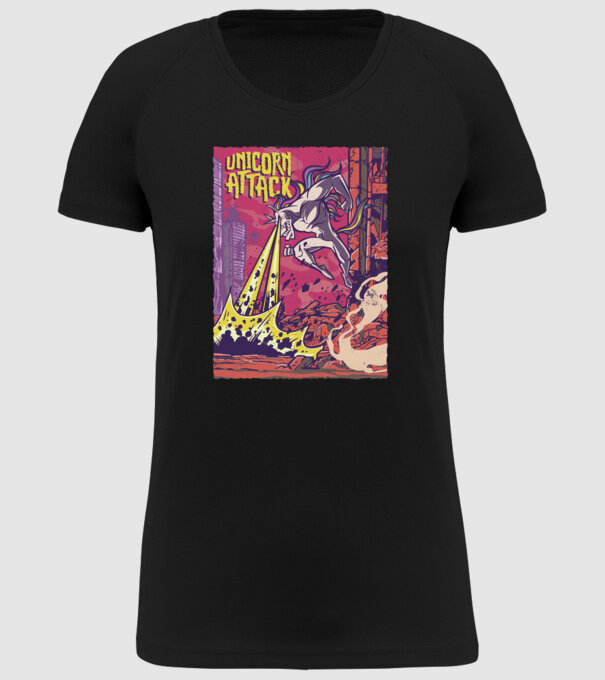 Atacul Unicornului model negru pe tricou