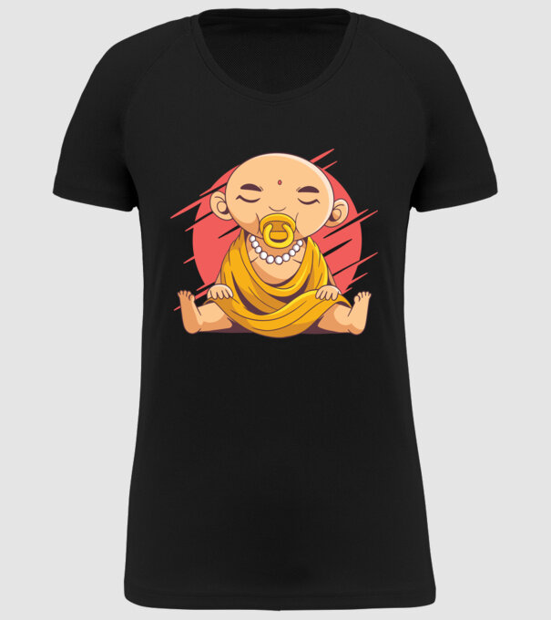 Baby Buddha cu suzetă tricou amuzant model negru pe tricou