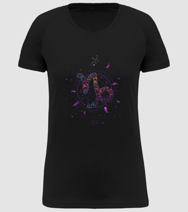 Capricorn Zodiac model negru pe tricou